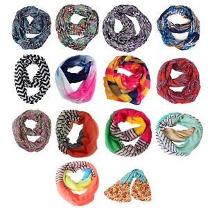 Women's Infinity Scarf Lightweight Circle Loop Wrap Fun Printed Sheer Shawl