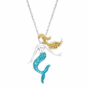 Crystaluxe Mermaid Pendant with Swarovski Crystals in Sterling Silver