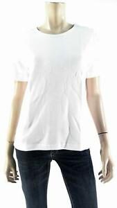 Las Olas White Cotton Soft Short Sleeve Top Womens size S Shirt Pull Over CHOP