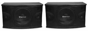 Pair Rockville KPS10 10" 3-Way 1200 Watt Karaoke Speakers+Wall Brackets / MDF!