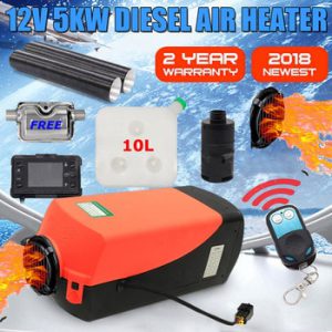 12V 5000W LCD Monitor Air diesels Fuel Heater Single Hole 5KW For Boats Bus Car Heater With Remote Control and Silencer For free