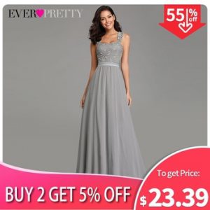 Burgundy Bridesmaid Dresses Elegant Long A-Line Chiffon Wedding Guest Dresses Ever Pretty EZ07704 Grey Simple Vestido Longo