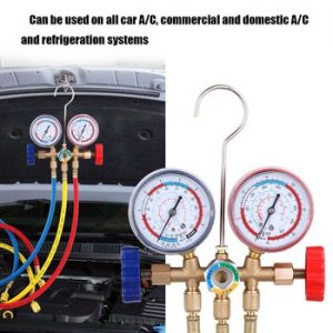 Refrigerant Manifold Gauge Set Air Conditioning Tools with Hose and Hook for R12 R22 R404A R134A Air Condition Refrigeration