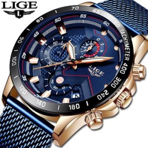 LIGE 2019 Mens Watches Top Brand Luxury Waterproof Fashion Watch Quartz Watch Men Sport Chronograph reloj hombre dropshipping