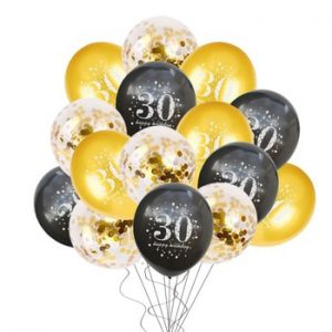Birthday Balloons 15pcs Inflatable Confetti Balloons 12inch Latex Ballons Globos 30 40 50 60 Anniversary Birthday Decoration