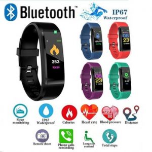 ID115 PLUS Color Screen Smart Bracelet Sports Pedometer Watch Fitness Running Walking Tracker Heart Rate Pedometer Smart Band