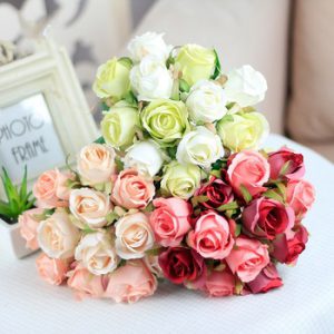 1 Bouquet Artificial Rose Bouquet Decorative Silk Flowers Bride Bouquets for Wedding Home Party Decoration Wedding Supplies1