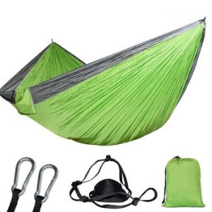 Single Double Hammock Adult Outdoor Backpacking Travel Survival Hunting Sleeping Bed Portable With 2 Straps 2 Carabiner