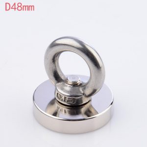 1pcs 32L-48L Strong Powerful Neodymium Magnet Hook Salvage Magnet River Fishing Equipments Holder Pulling Mounting Pot with Ring