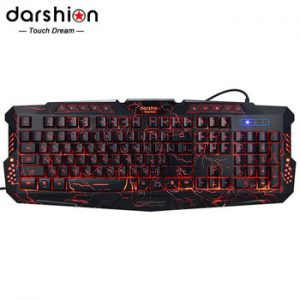 Darshion M300 Russian/English Backlit Keyboard LED USB Wired Colorful Breathing Waterproof Computer Crack Gaming Keyboard