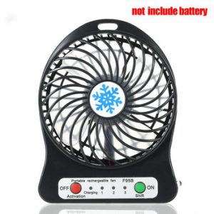 Portable Rechargeable LED Light Summer Fan Mini USB Charging Air Cooler 3 Mode Speed Regulation Fan Not Included Battery