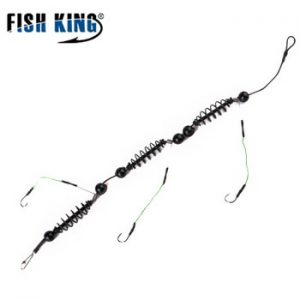 FISH KING Fishing Hook Artificial Lure Bait Cage Set Fishing Feeder 1pc/lot Baitholder Carp Lead Sinker Swivel Line Assorted 713