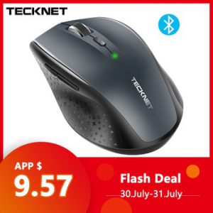 TeckNet Bluetooth Wireless Mouse Ergonomic 2.4GHz Computer Mice 2600/2000/1600/1200/800 DPI for Windows Laptop Notebook PC