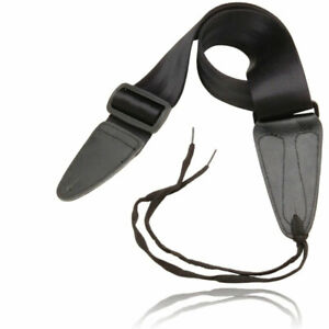 On-Stage Adjustable Guitar Strap with Leather Ends (Black)