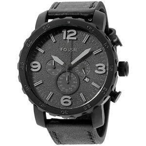 Fossil Nate Quartz Movement Black Dial Men's Watch JR1354