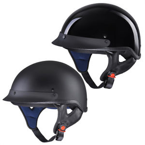 Motorcycle Half Helmet DOT Open Face Chopper Cruiser Bike Skull Cap Size S-XL