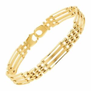 Eternity Gold Men's Panther Link Chain Bracelet in 10K Gold