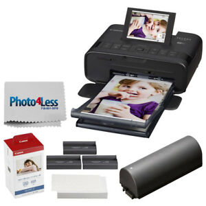 Canon SELPHY CP1300 Photo Printer (Black) + KP-108IN Color Ink & Paper + More