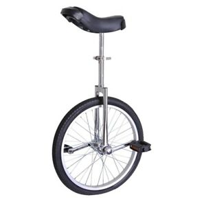 20" Silver Unicycle Cycling Scooter Circus Bike Skidproof Tire Balance Exercise