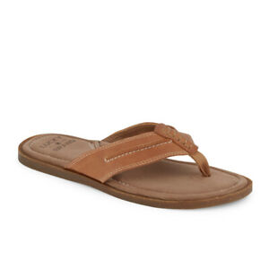 Lucky Brand Mens Barlow Leather Flip-Flop Thong Comfort Footbed Sandal Shoe