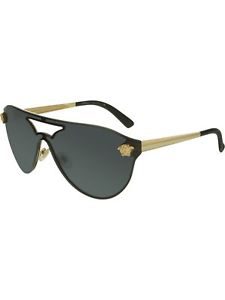 Versace Women's VE2161-100287-42 Black Aviator Sunglasses