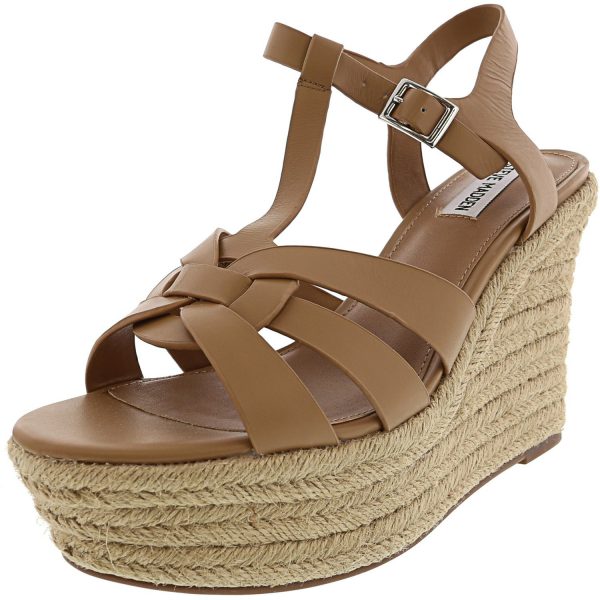 Steve Madden Women's Keesha Leather Ankle-High Wedged Sandal