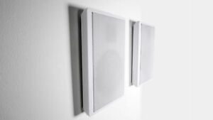 2 Rockville RockSlim White Home Theater 5.25" 240w Easy Wall Mount Slim Speakers