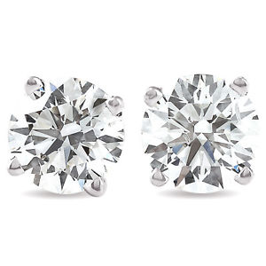 1.50Ct Round Brilliant Cut Natural Diamond Stud Earrings In 14K Gold