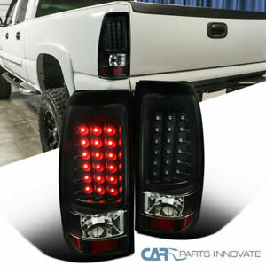 03-07 Chevy Silverado 04-07 GMC Sierra LED Black Tail Lights Rear Brake Lamps