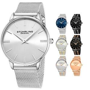 Stuhrling Men's 3998 classic Minimalist Design Japan Movmnt Mesh Bracelet Watch