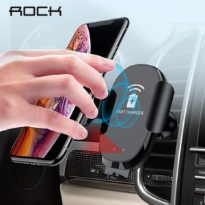 ROCK Infrared Sensor Automatic Qi Fast Wireless Car Phone Charger For iphone Samsung Car Phone Holder For Xiaomi Huawei 10W