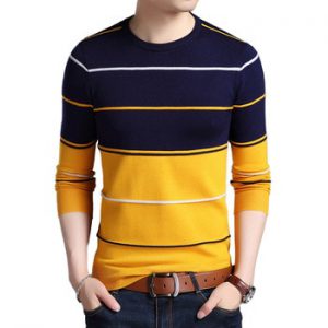 2019 New Fashion Brand Sweater Mens Pullover Striped Slim Fit Jumpers Knitred Woolen Autumn Korean Style Casual Men Clothes