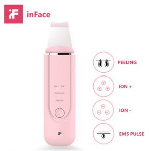 Inface Skin Scrubber Ultrasonic Ion Cleansing EMS Pulse Stimulation Facial Pore Cleaner Peeling Shovel High Frequency Vibration