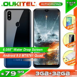 OUKITEL C15 Pro+ 6.088'' 3GB 32GB MT6761 Water Drop Screen 4G Smartphone C15 Pro + Fingerprint Face ID 2.4G/5G WiFi Mobile Phone