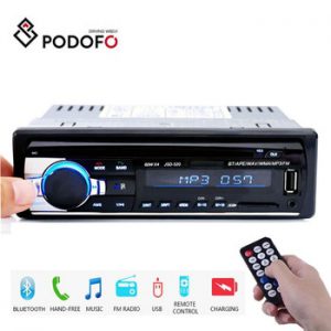 Podofo 1DIN In-Dash Car Radios Stereo Remote Control Digital Bluetooth Audio Music Stereo 12V Car Radio Mp3 Player USB/SD/AUX-IN