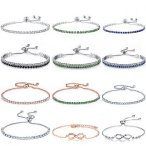 UMODE Colorful Letter Chain Tennis Bracelets for Women Girls White Gold Rose Gold Color Cubic Zirconia Femme Accesorios mujer