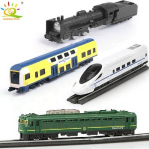 4pcs/set High-speed Steam Track Train rail Metal Alloy Models Diecasts car Model Building Kits educational toys For Children