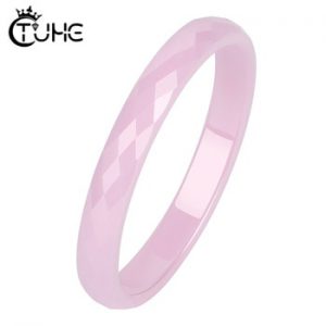 3mm Light Pink Black White  Ceramic Ring For Women Modern Wedding Ring Jewelry Cut Surface Healthy Finger Rings