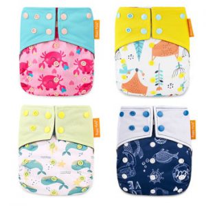 Happy Flute OS Cloth Diaper Bamboo Charcoal Pocket Diaper Christmas Baby Nappy Cloth Nappy 1 pcs Pack