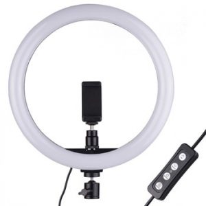 Portable Selfie Video Ring Light Dimmable 24W LED Lamp Ring Light Camera Phone Photography Enhancing with Phone Holder ringlight