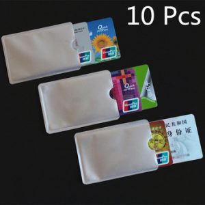 FGHGF 10pcs Silver Anti Scan RFID Sleeve Protector Credit ID Card Aluminum Foil Holder Anti-Scan Card Sleeve Hot Sale