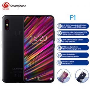 UMIDIGI F1 Android 9.0 6.3" FHD+ 128GB ROM 4GB RAM Helio P60 5150mAh Big Battery 18W Fast Charge Smartphone NFC 16MP+8MP Phone