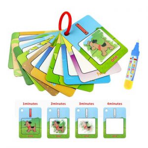 3 Types Reusable Water Drawing Learning Card & 1 Magic Pen Recognize Painting Board Educational Toys for kid English Learning