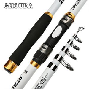 GHOTDA 2.1M -3.6M Carp Fishing Rod feeder Hard FRP Carbon Fiber Telescopic Fishing Rod fishing pole