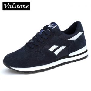 Valstone Men's Genuine leather sneakers Breathable casual shoes non-slip outdoor walking shoes light weight Rubber sole lace-up