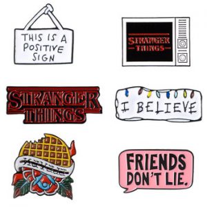 Stranger Things Enamel pins Brooch TV set Christmas Lights Eleven Waffles Friend Don't lie Pin Badge Gift for fans