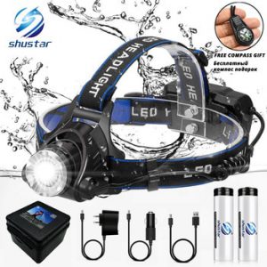 LED headlamp fishing headlight T6/L2/V6 3 modes Zoomable lamp Waterproof Head Torch flashlight Head lamp use 18650 For camping