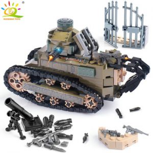 368PCS WW2 Renault FT17 Tank Military Building Blocks compatible legoingly Army Soldier Weapon figures Bricks Toys for Children