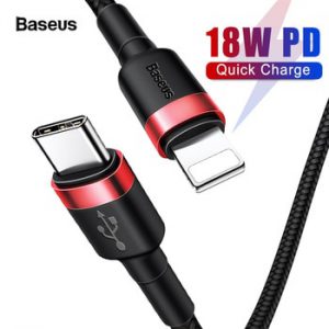 Baseus Type C to USB Cable For iPhone 11 Pro Max 18W PD Fast Charger USB C to For Lightning Charging Cable For Macbook Pro Wire Cord