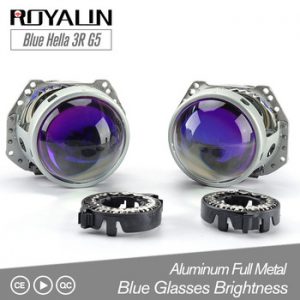 ROYALIN Car-styling Blue Hella 3R G5 Bi-xenon Headlights D2S Projector 3" Universal Auto D1S D2H Xenon Lamp Metal Lens Retrofit